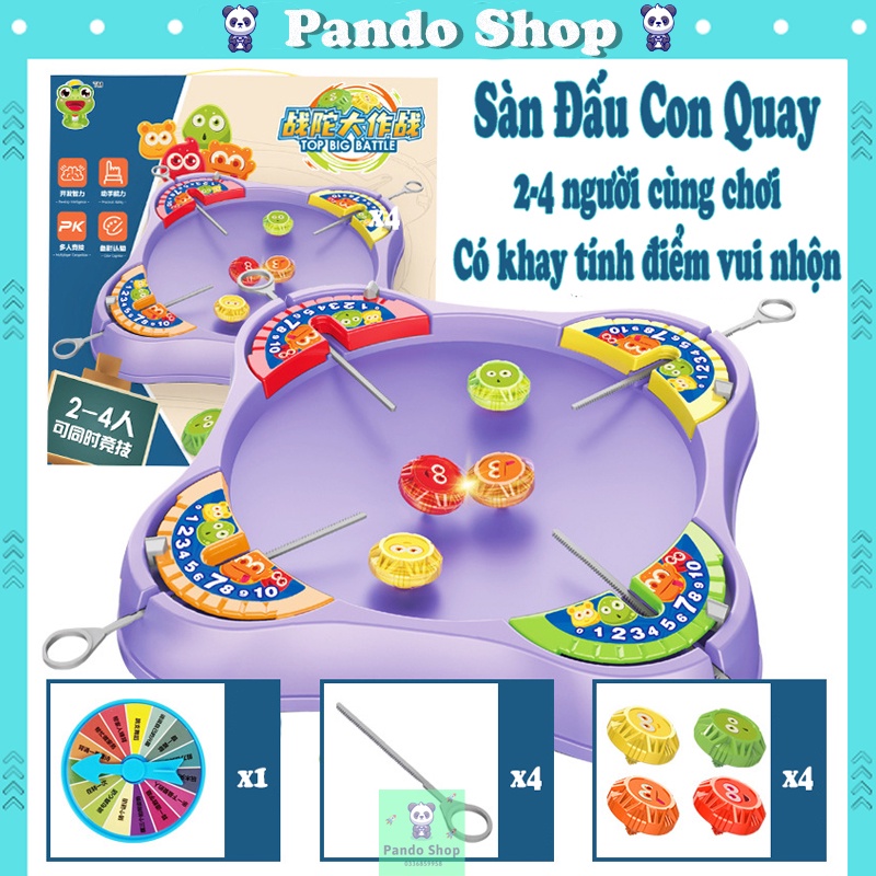 Bộ Sàn Đấu Con Quay Cho Bé, 2-4 Người Chơi,Tính Điểm, Cả Nhà Cùng Tương Tác Vui Chơi