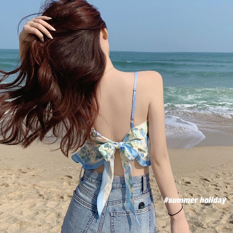 Áo Lửng Hai Dây In Họa Tiết Phong Cách Quyến Rũ Dành Cho Nữ | BigBuy360 - bigbuy360.vn