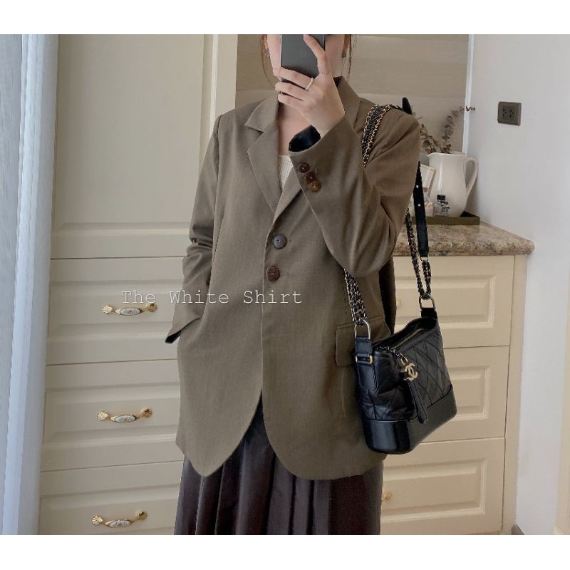 EMMY BLAZER - áo blazer trẻ trung thanh lịch màu nâu rêu