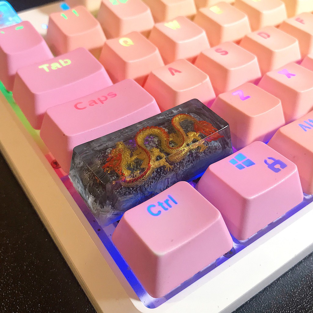 Keycap rồng vàng 🐉 2,25u Enter, Shift trái profile OEM - Keycap Dragon trang trí bàn phím