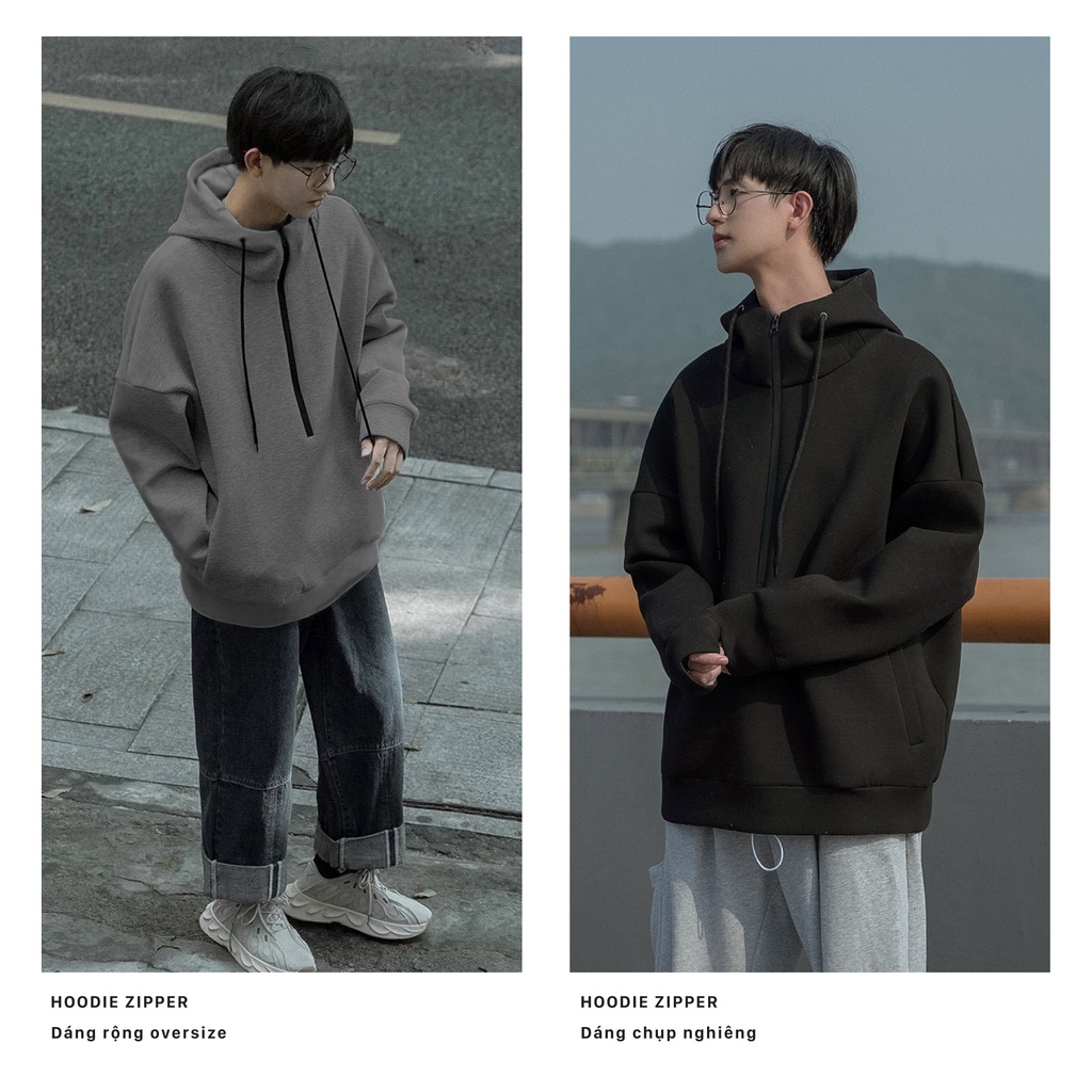 Áo Hoodie zipper 0620 áo hoodie trơn form rộng dáng unisex Hàn Quốc- City Cycle | BigBuy360 - bigbuy360.vn