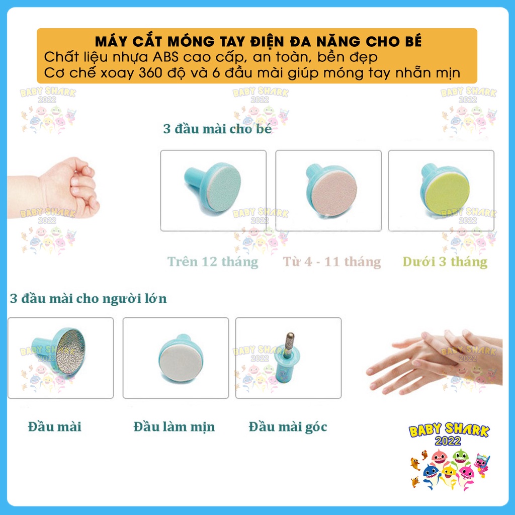 Máy cắt móng tay điện đa năng cho bé [Tặng kèm 2 pin AA]
