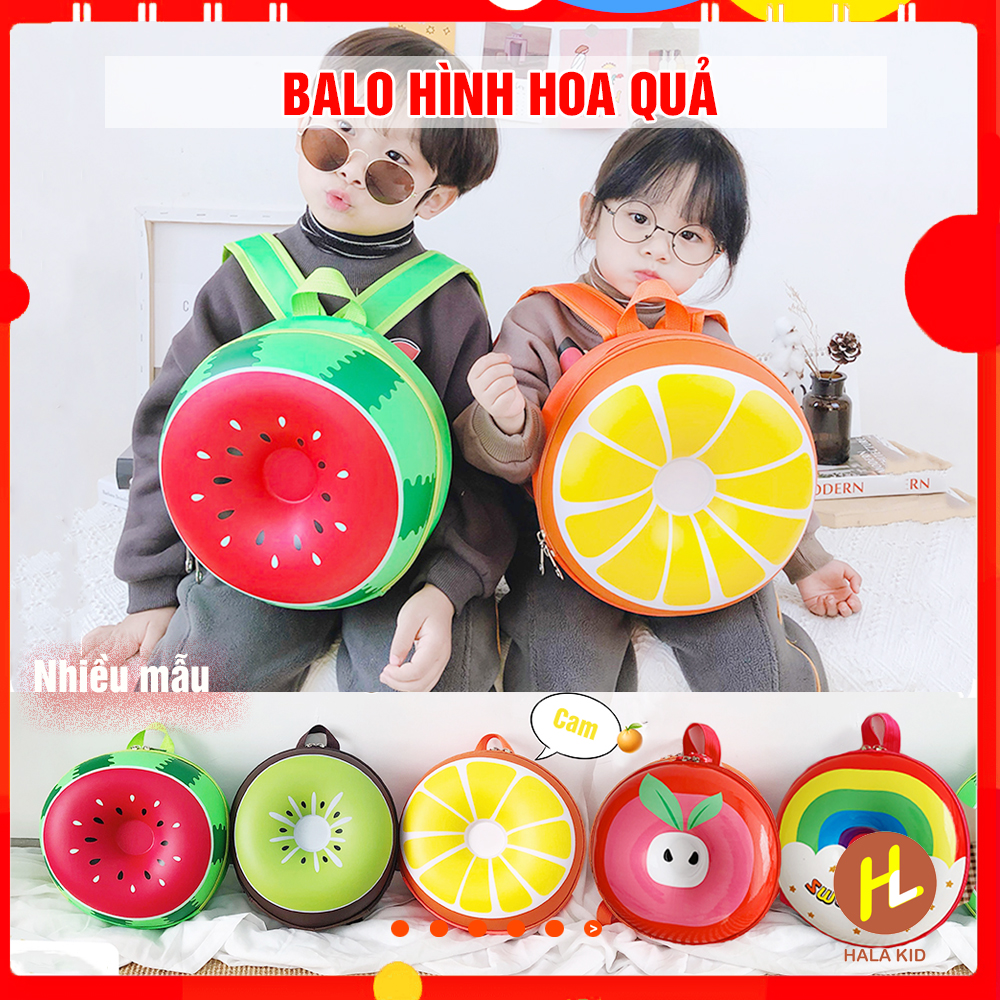 Balo trứng, cặp hình HOA QUẢ chống thấm đáng yêu cho bé- Hala Kid