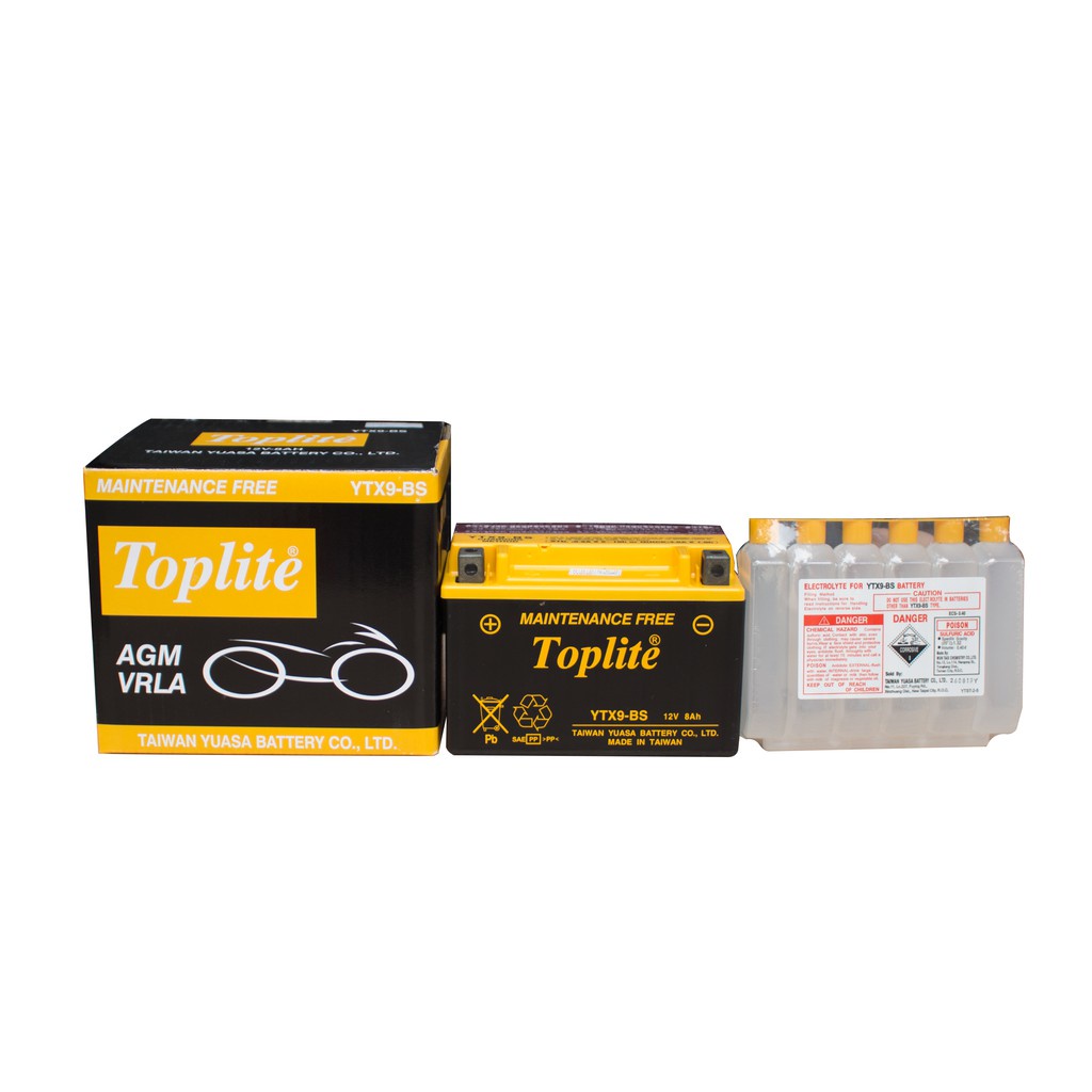 Bình ắc quy xe máy Toplite YTX9-BS  - các dòng xe Honda, Yamaha, Kawasaki