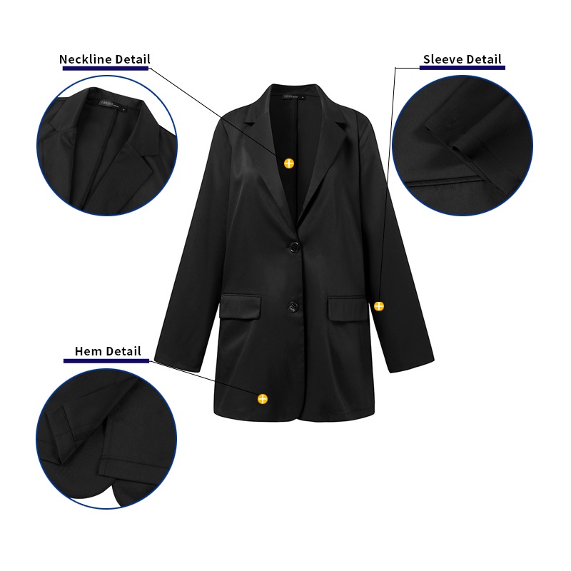Áo Blazer Nữ ZANZEA Màu Trơn Tay Dài Cổ Bẻ Nút Dọc Thời Trang Dạo Phố Phong Cách Hàn Quốc