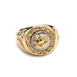 Nhẫn Thép Titan Mạ Vàng 18K Hình Sư Tử