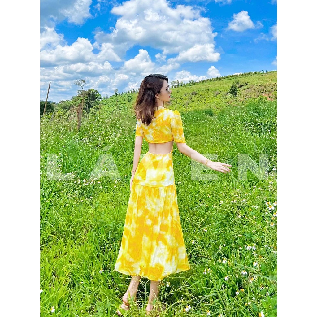 Váy dài kate loang