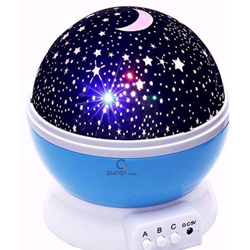 Đèn Ngủ Chiếu Sao Tự Xoay 3D, Đèn Ngủ Ngàn Sao Xoay Tự Động Đẹp Huyền Ảo 01