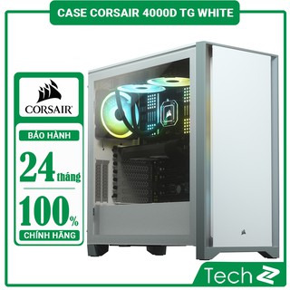 Vỏ Case Corsair 4000D TG White (Mid Tower/Màu Trắng)