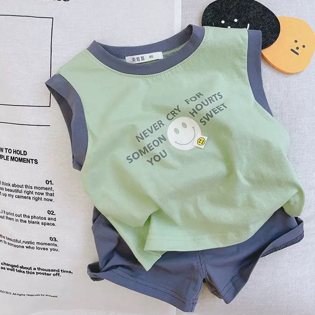 Bộ Sát Nách Never Cry Cho Bé Trai, Bộ Sát Nách Chất cotton Cao Cấp Cho Bé Từ 7-28kg - LILA KIDS