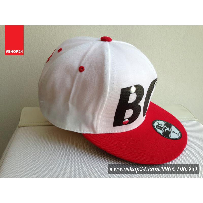 MŨ SNAPBACK BOY ĐỎ TRẮNG 025