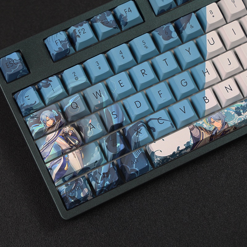 Kamisato Ayato Keycap Cherry Profile Genshin Impact Theme Anime PBT Dye Sub Bàn phím cơ học Keycap