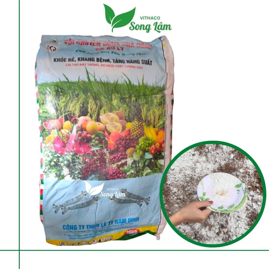 1kg vôi bột nông nghiệp khử trùng, xử lý cải tạo đất trồng