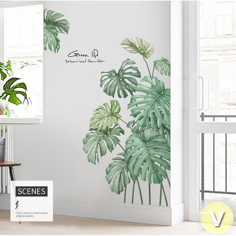 Decal dán tường Cành cọ nhiệt đới