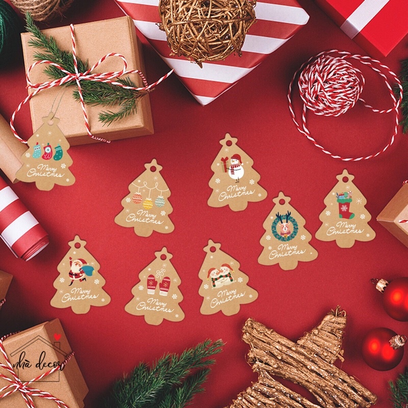Thiệp chúc mừng Giáng sinh gift tag nhiều mẫu cực xinh