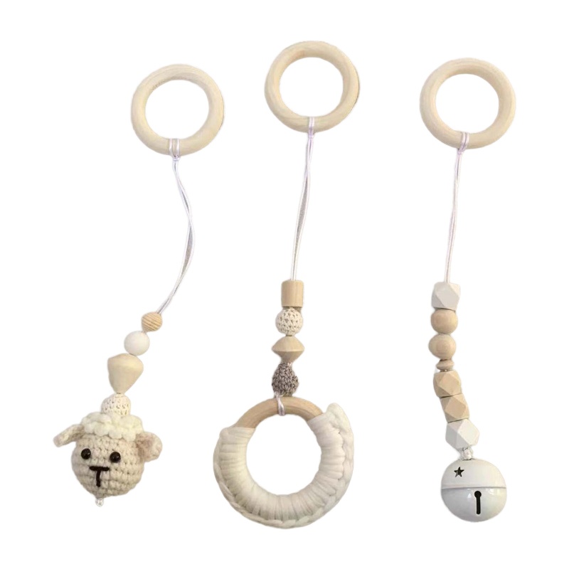Some Set 3 Vòng Lục Lạc Treo Khung Xe Đẩy Em Bé Tập Gym
