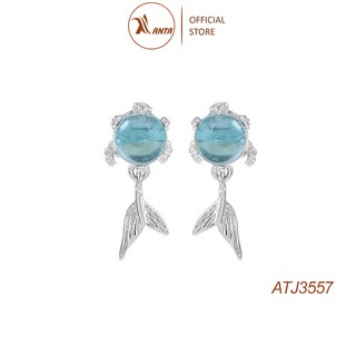 [Mã FABRR5501 giảm 100% đơn 0Đ] Hoa tai bạc hình đuôi nàng tiên cá đính đá pha lê siêu phẩm 2021 ANTA Jewlery - ATJ3557