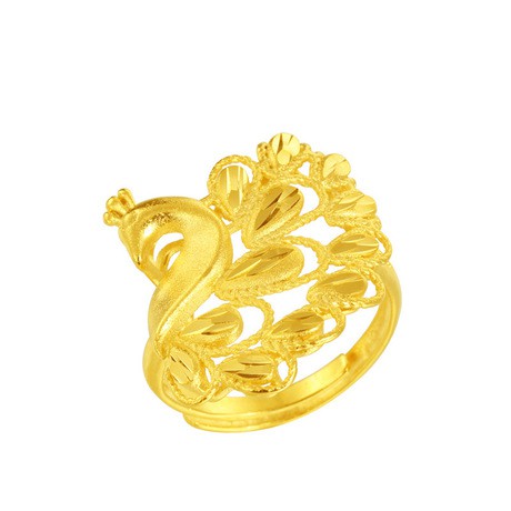 Nhẫn Đeo Tay Mạ Vàng Hình Chim Công Xinh Xắn