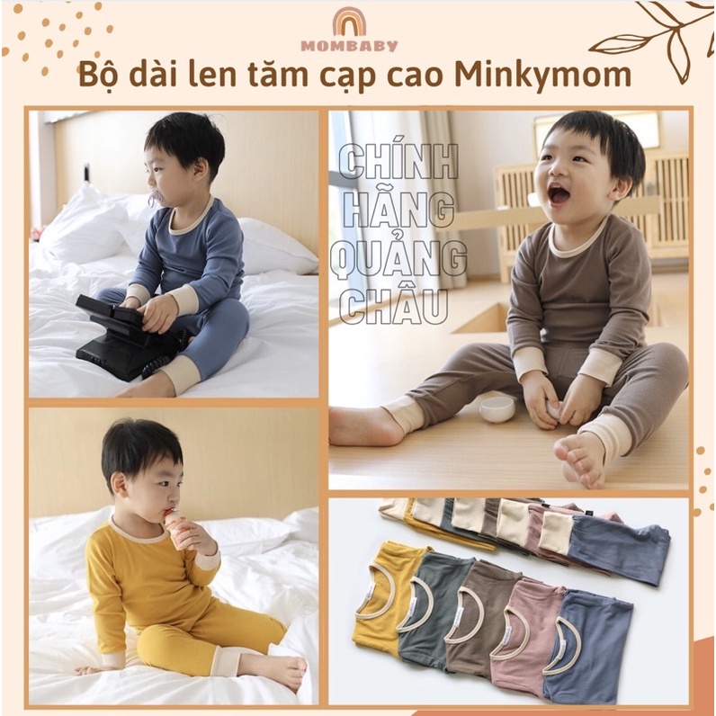 [Minkymom QC] Bộ Dài Tay Lưng Cạp Cao Len Tăm Giữ Nhiệt Tốt Cho Bé (có sẵn)