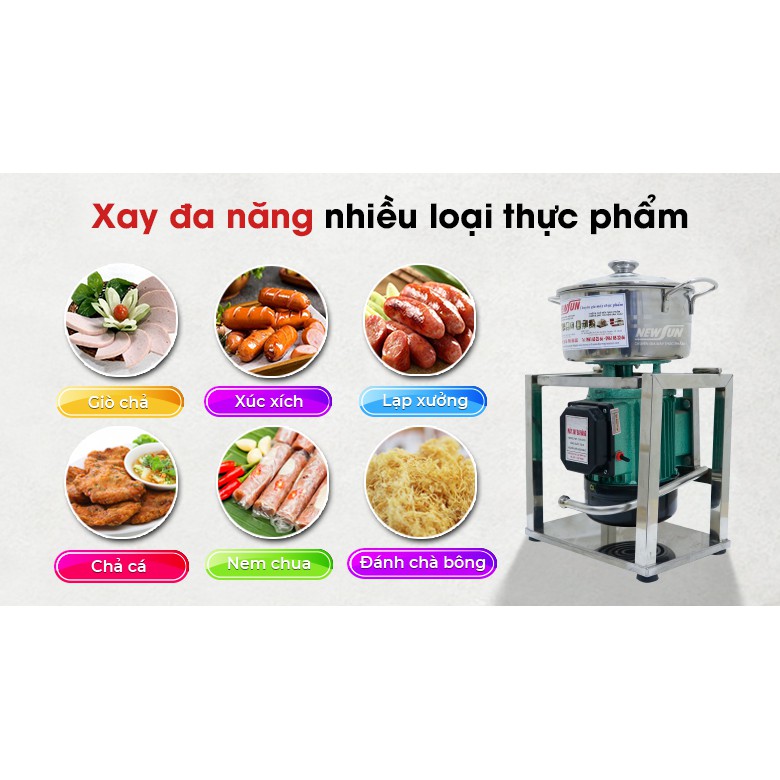 Máy Xay Thịt Làm Giò Chả Mini 0,5 Kg/Mẻ NEWSUN - Quà Tặng Phụ Kiện