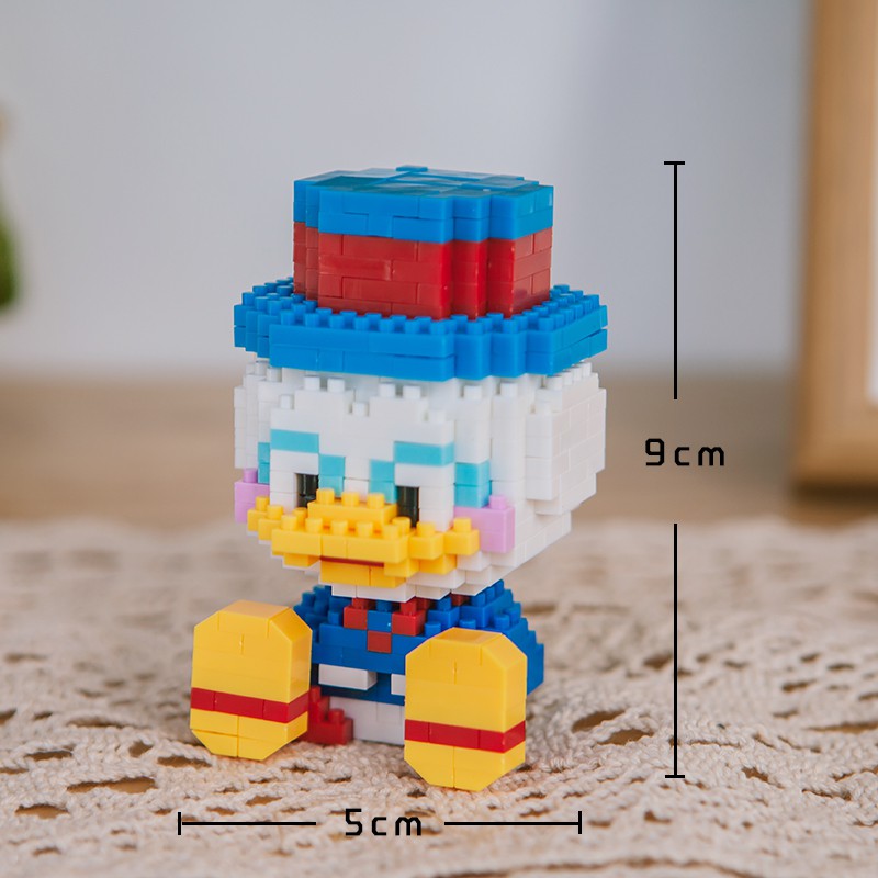 (size 10cm) Lego 3D lắp ráp mô hình nhân vật hoạt hình vịt donald disney dễ thương, quà tặng sinh nhật bạn trai gái