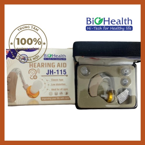 BẢO HÀNH 1 NĂM - MÁY TRỢ THÍNH không dây Biohealth JH-115 - Máy điếc, Tai nghe trợ thính cho người già CHÍNH HÃNG.