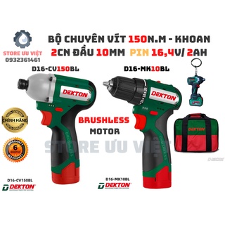 Bộ combo máy khoan và máy bắt vít pin 16v dekton d16mk10bl d16cv150bl bộ dụng cụ giá tốt