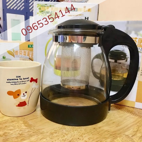Bình Pha Trà, Ấm Pha Trà, Bình Lọc Trà Thủy Tinh, Bình Pha Trà Có Lõi Lọc Cao Cấp Home Wares No8170 