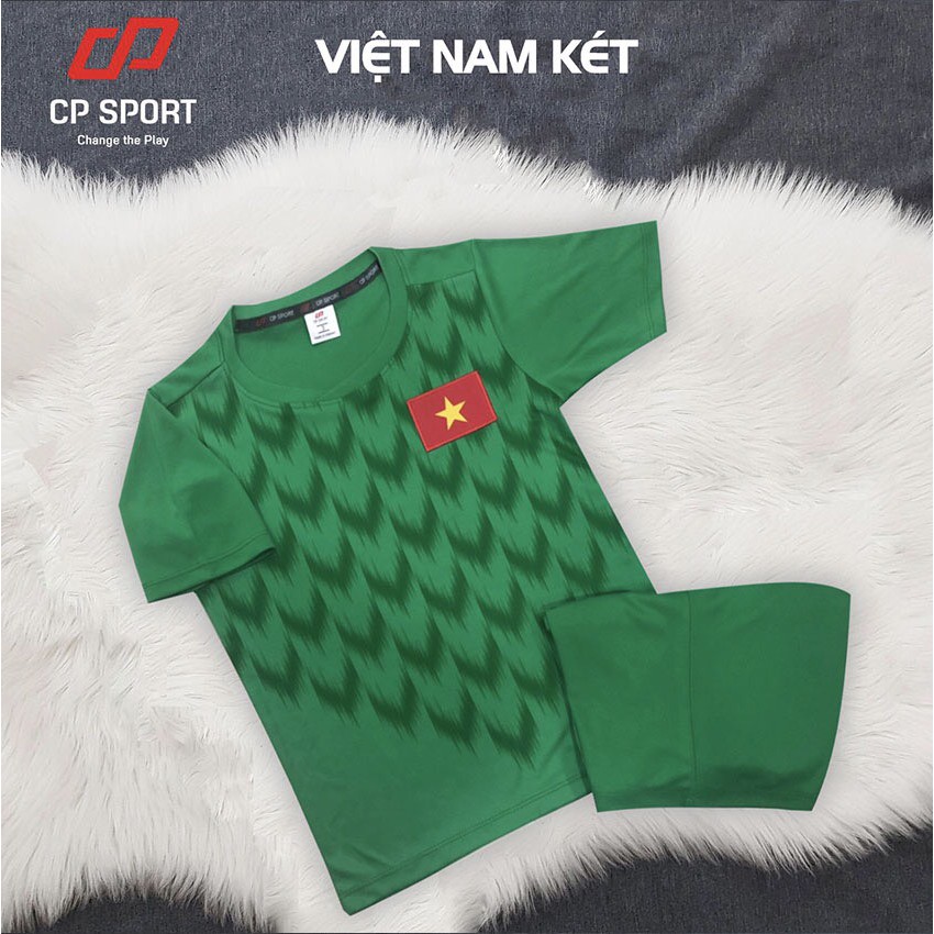 T TOKY SHOP BỘ QUẦN ÁO BÓNG ĐÁ TRẺ EM VIỆT NAM MÀU XANH 2019 ☭