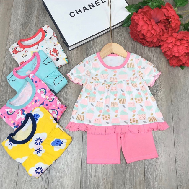 Bộ cotton xuất babydoll cho bé - BBBD