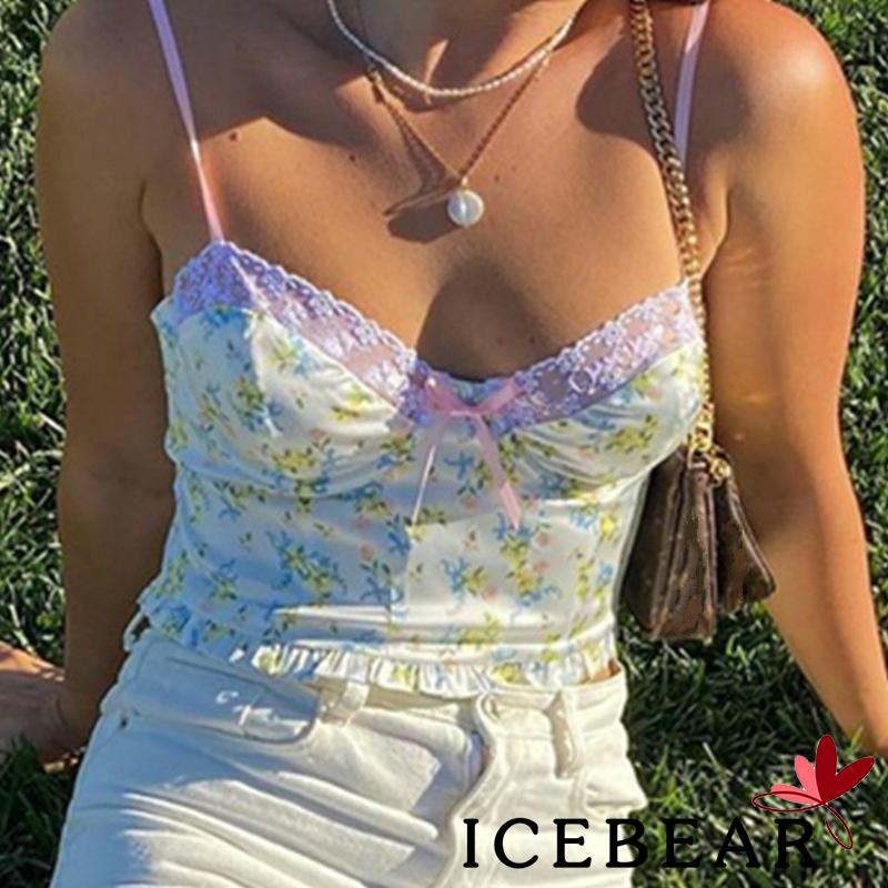 Áo Sát Nách Phối Ren Hoa Thiết Kế Ngọt Ngào Nữ Tính