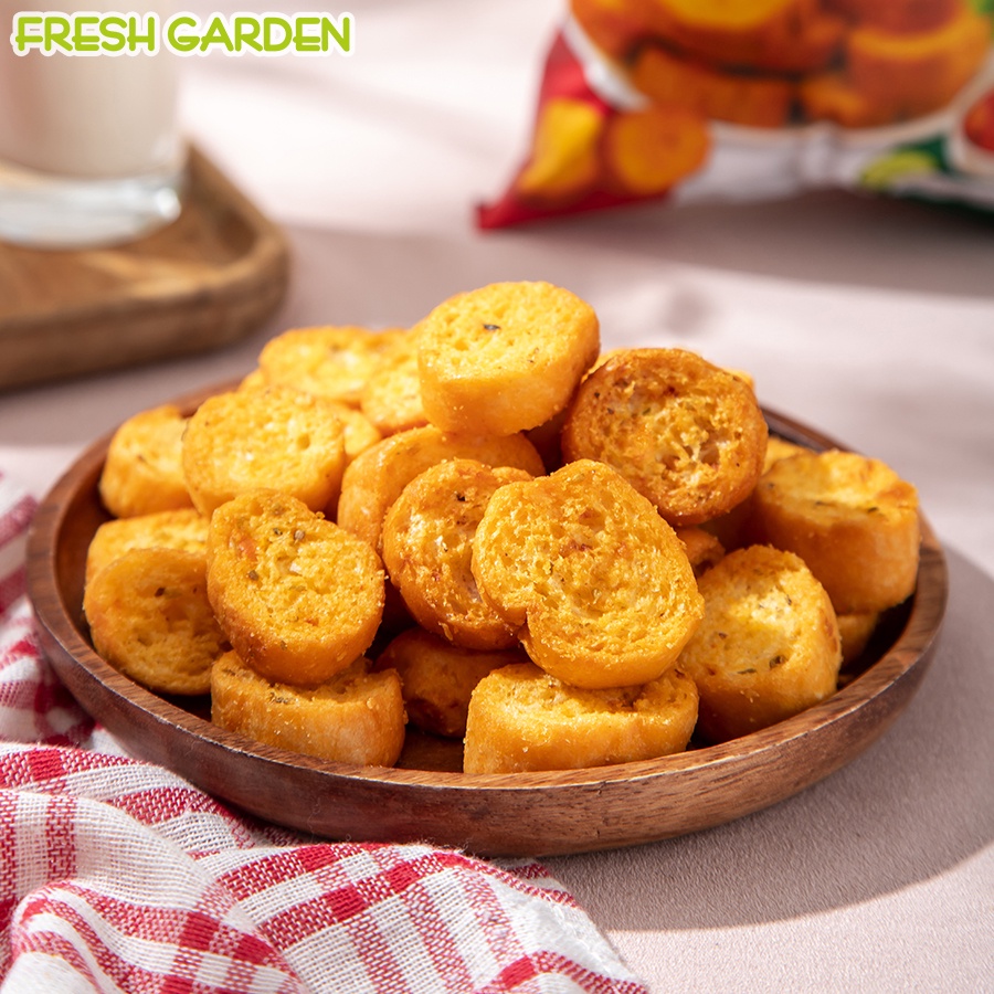 Snack Bánh Mì Nướng Sốt Pizza FRESH GARDEN Giòn Tan Hương Vị Đặc Biệt Thơm Ngon Gói 52g