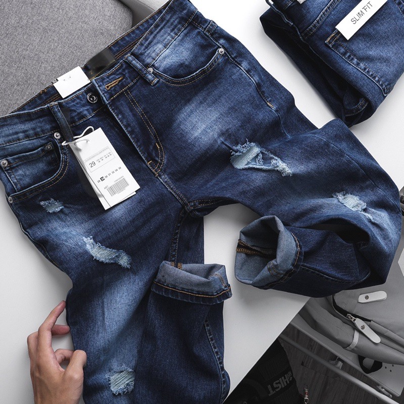 Quần jean nam ống ôm nhẹ hàng xuất cao cấp | BigBuy360 - bigbuy360.vn