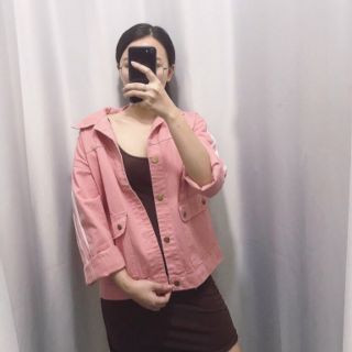 Áo khoát kate sọc trắng