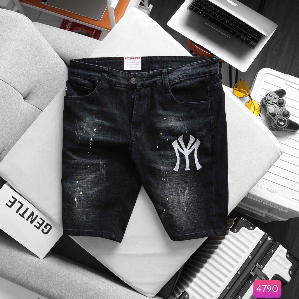 Quần Short Jean Đùi Rin Nam Xanh Trơn Không Rách Co Giãn 4 chiều M283