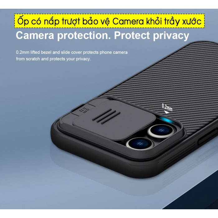 Ốp lưng IP 14 Pro Max / 14 Pro / 14 / 14 Plus Nillkin Camshield bảo vệ Camera