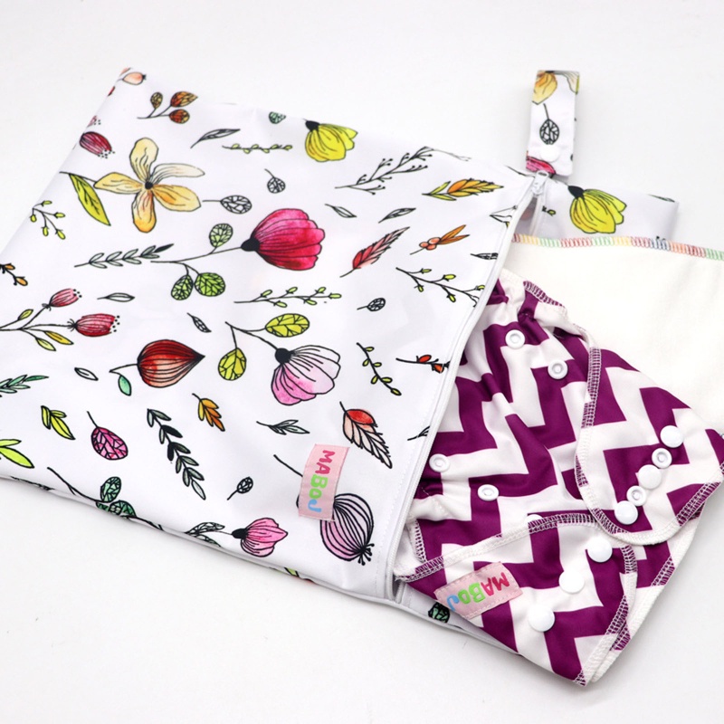 Túi Đựng Tã Lót Bằng Vải Cỡ Lớn Có Nút Gài Chống Nước Tái Sử Dụng Tiện Lợi