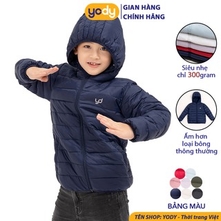 Áo phao KID Siêu Nhẹ YODY áo khoác phao ấm áp gọn nhẹ cho bé trai, bé gái thoải mái vận động PHK3045