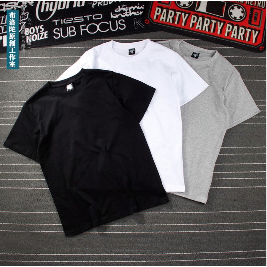 COMBO 3 ÁO THUN UNISEX TRƠN TRẮNG ĐEN XÁM CAO CẤP