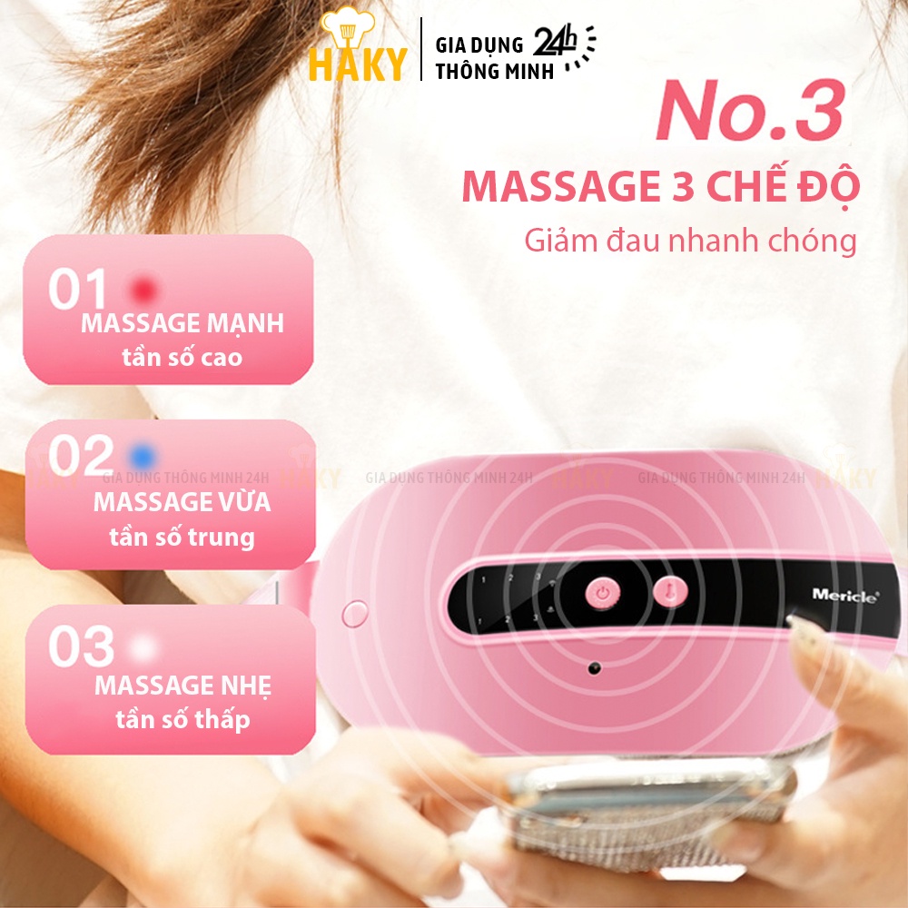 Đai massage chườm nóng giảm đau bụng kinh cho bạn gái, HAKY039, máy massage bụng cao cấp giảm đau tức thì
