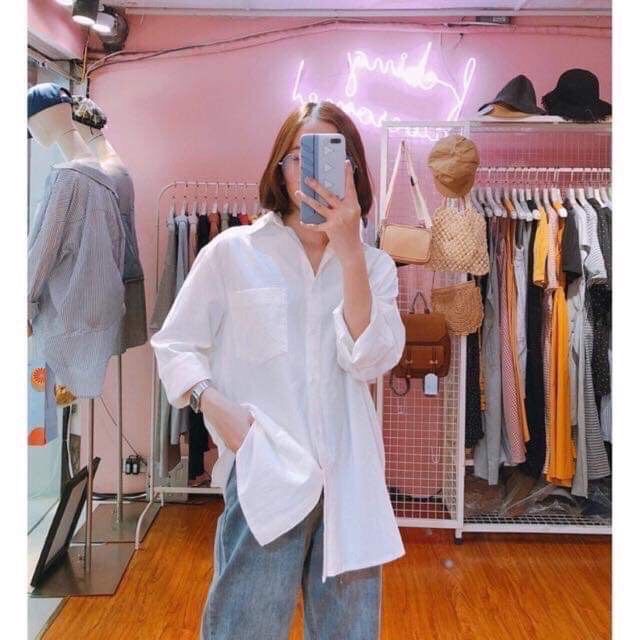 Áo sơ mi trắng túi ngực