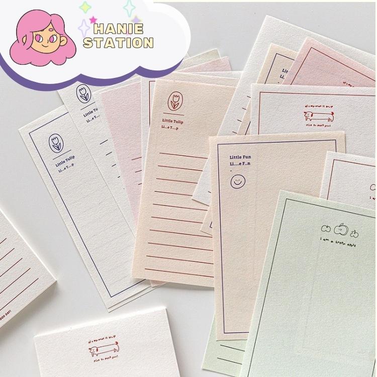 Hanie Set 30 Giấy Note, Giấy Ghi Chú Kiểu Dáng Đơn Giản Phong Cách Vintage