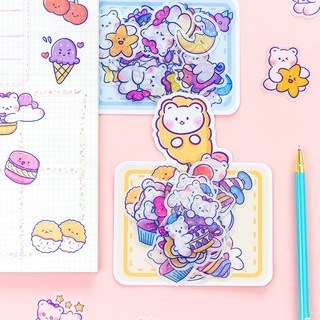 Set 40 miếng sticker PVC gấu tím mộng mơ Meng meng
