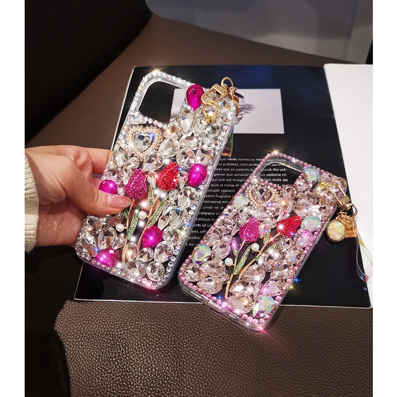 Ốp Điện Thoại Họa Tiết Kim Cương 3D Cho Samsung Galaxy S22 Plus S21 FE S20 Ultra