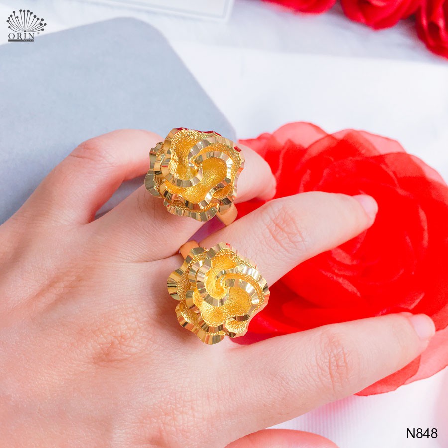 Nhẫn nữ màu 24 hoa sang trọng bền màu cao cấp Orin N848