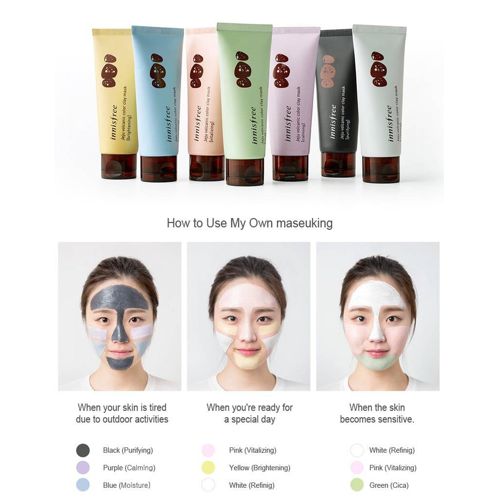 MẶT NẠ ĐẤT SÉT INNISFREE Volcanic Color Clay Mask