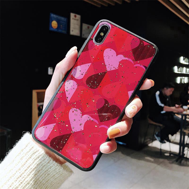 Ốp điện thoại hoạt tiết trái tim màu đỏ thời trang cho iPhone 6/6S/6 Plus/6S Plus/7/7 Plus/8/8 Plus/X/XS/XR/XS MAX