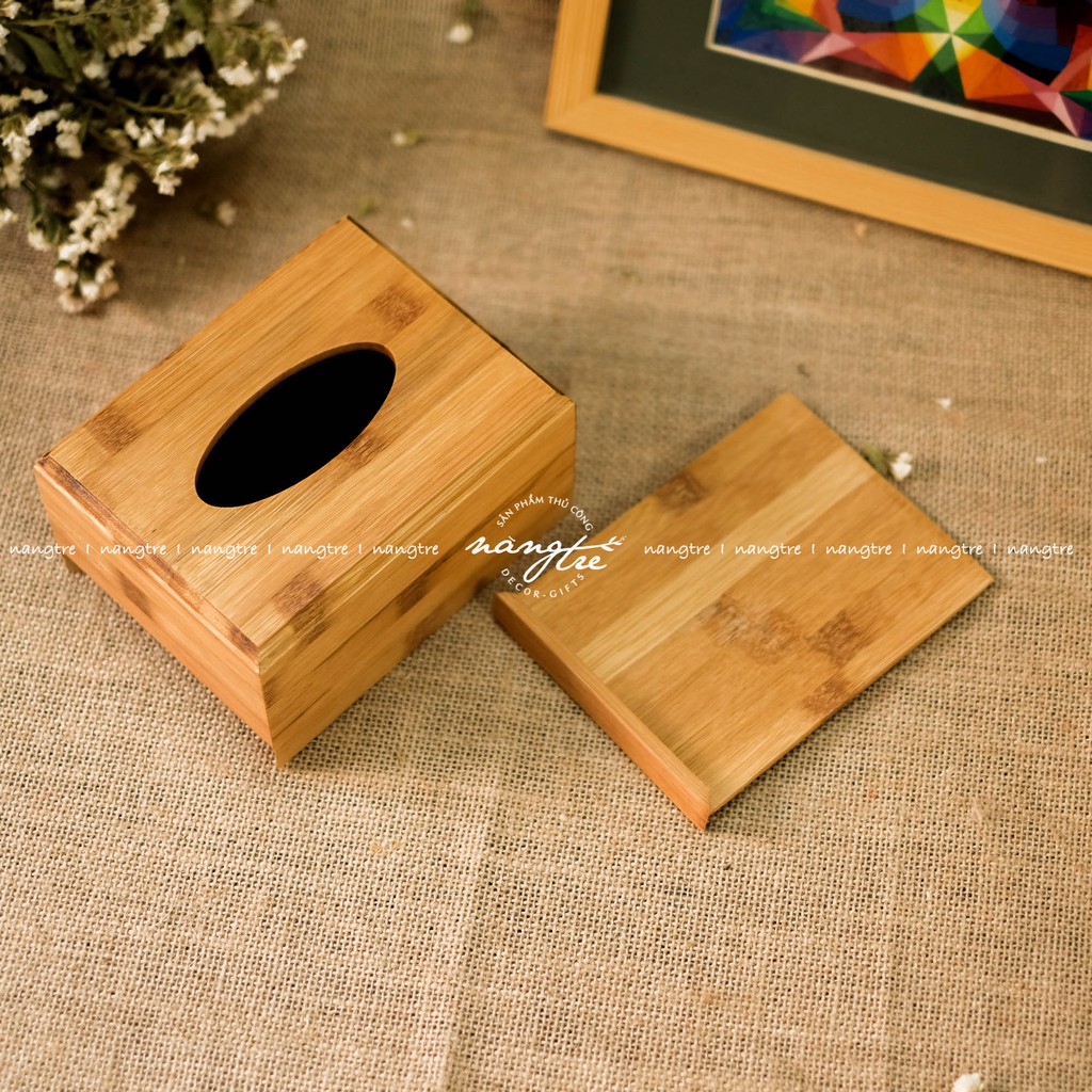 Hộp đựng khăn giấy bằng tre- Hộp tre khăn giấy - Bamboo tissue box