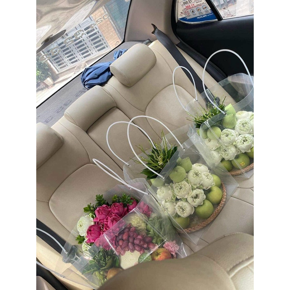 Túi kính trong suốt đựng hoa, quà tặng kích thước rộng 25cm× cao 35cm