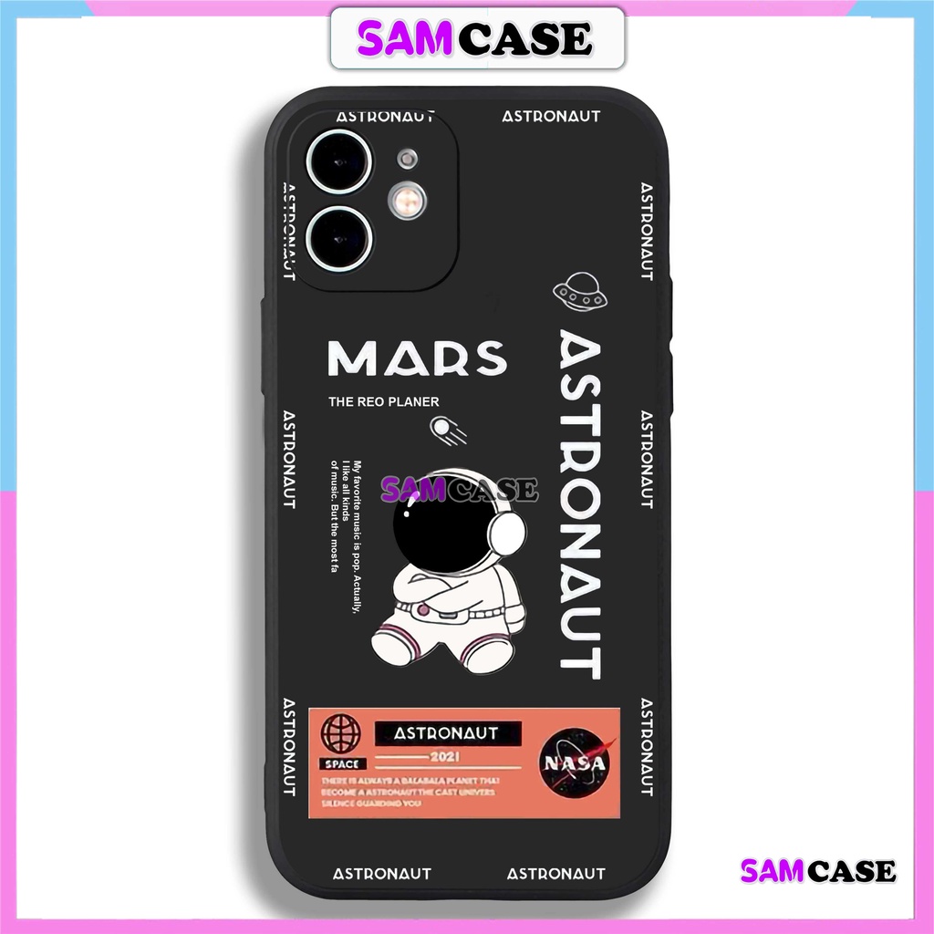 Ốp lưng iPhone Phi hành gia Nasa cạnh viền vuông silicon mềm dẻo cho iphone 6/6s/7/8/X/XS/XR/11/12/13/14 Pro Plus Max